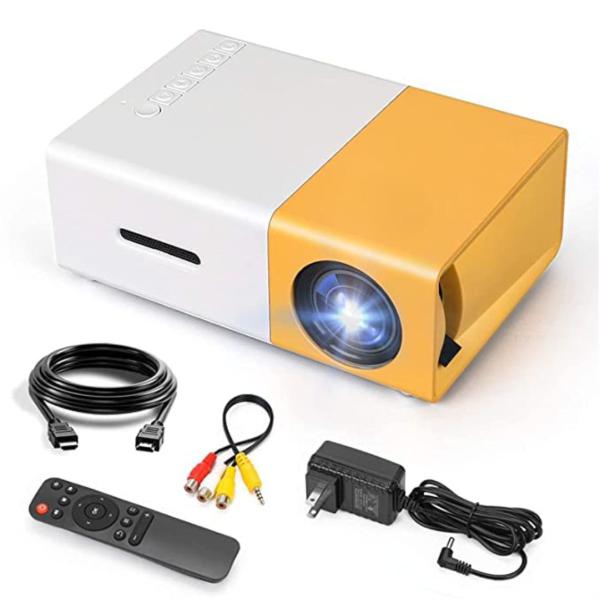 Mini Projector 4K Support, 720P HD Home Theater Indoor Video Projector with USB, HDMI, SD Card Ports, Remote Control - Compatible with Smartphones, Tablets, and Laptops